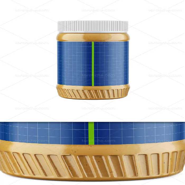 موکاپ قوطی کره بادام زمینی | گرافیک با طعم تربچه