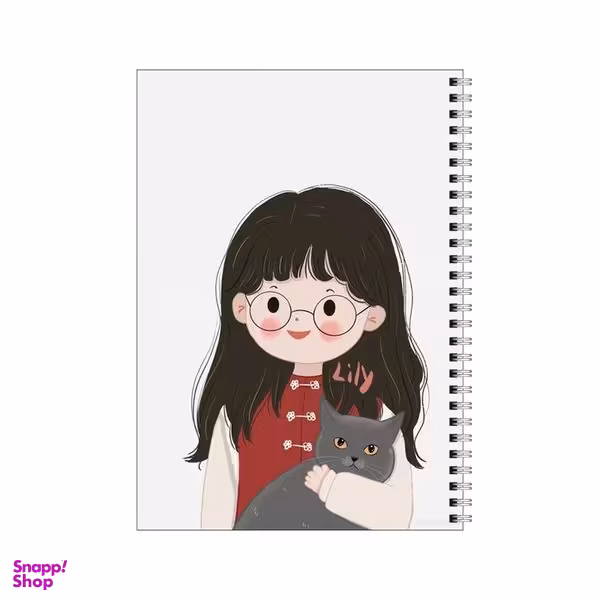 دفتر مشق 50 برگ بامبیلیپ طرح دختر عینکی و گربه کد 6384561