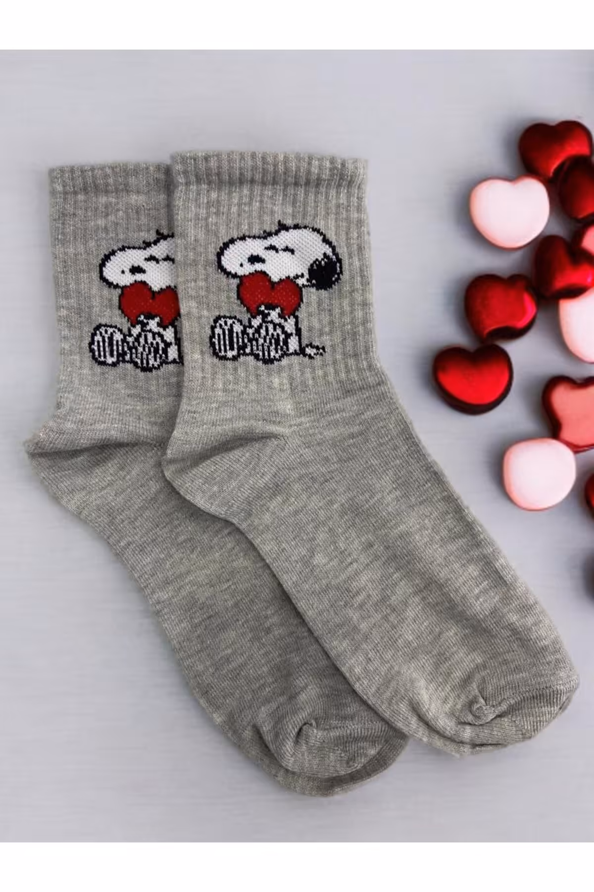 جوراب خاکستری مردانه و زنانه تنیس کالج 6 قطعه کارتونی Forever