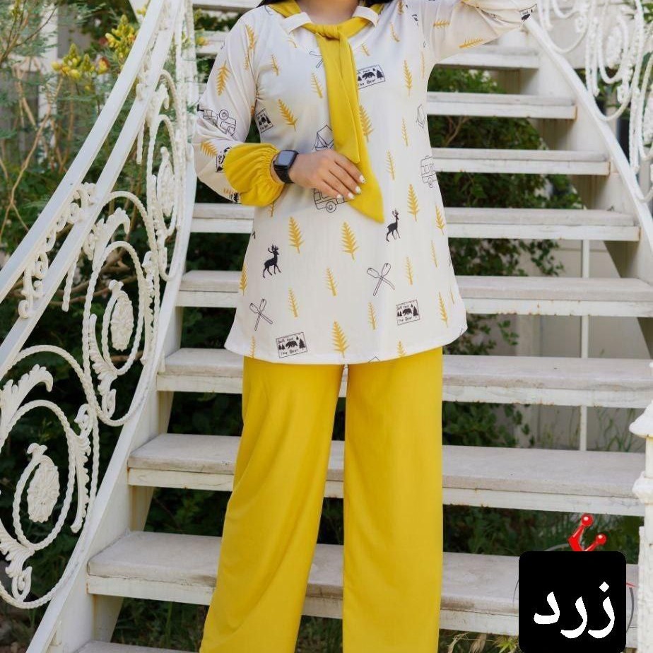 تونیک شلوار کرواتی طرح طبیعت
