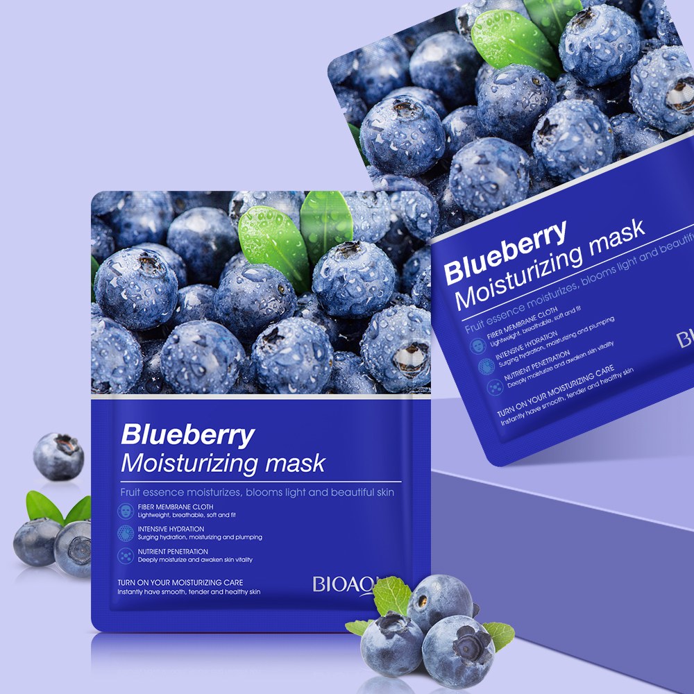 ماسک ورقه ای صورت بلوبری بیوآکوا BIOAQUA