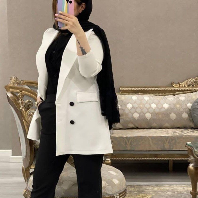 مانتو کتی کرپ مازراتی درجه یک قد80 دوخت مزونی کت زنانه
