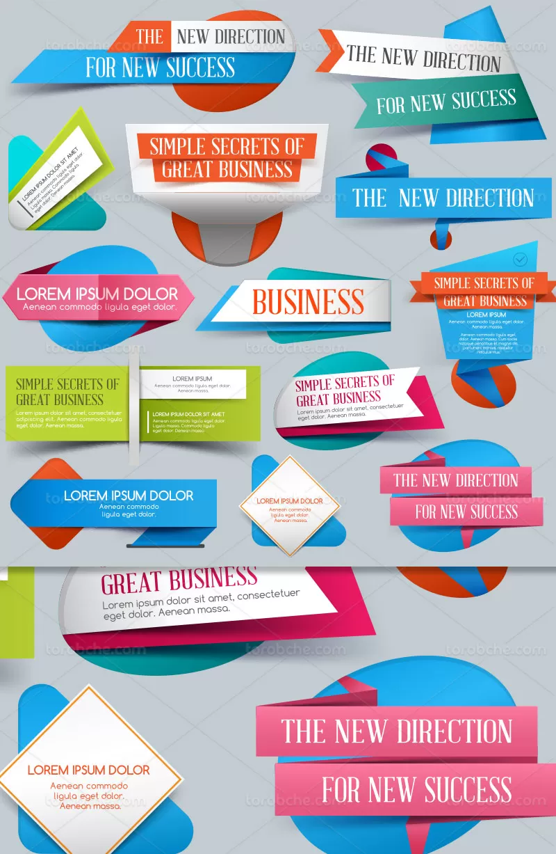 وکتور انواع بنر کسب و کار | گرافیک با طعم تربچه