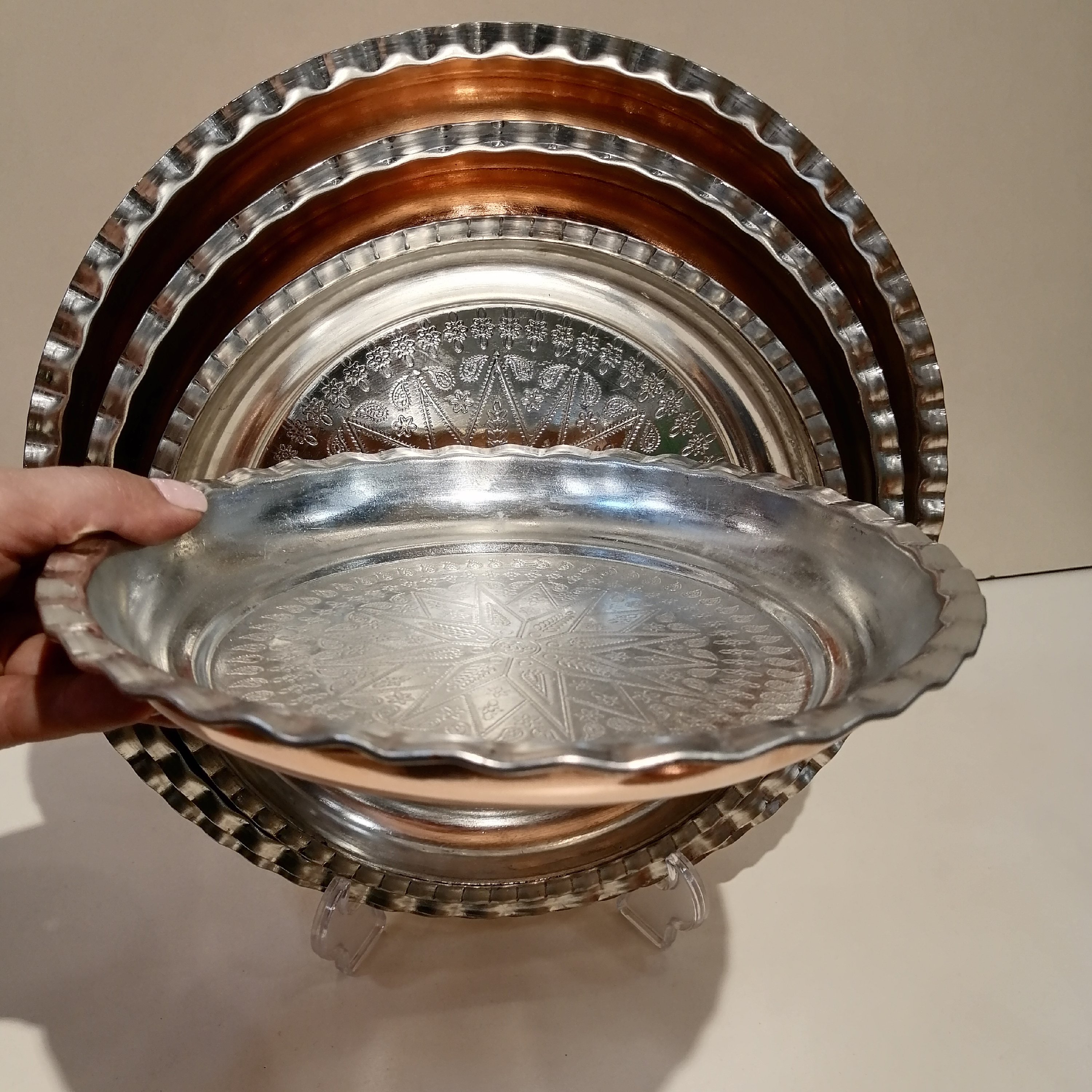 سینی مسی لبه دار سایز 2
