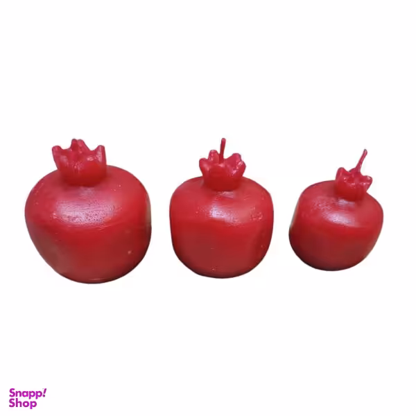 شمع طرح انار مجموعه 3 عددی