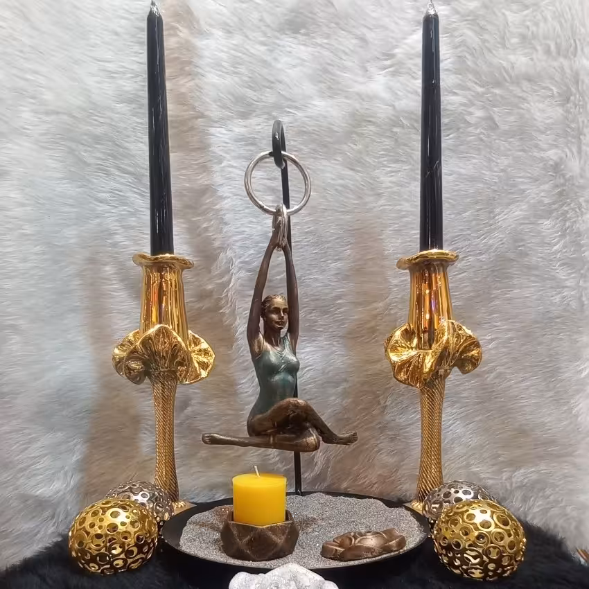 مجسمه جا شمعی و جا عودی یوگا اویز.جا عودی یوگا آویز.ست جا عودی و جا شمعی