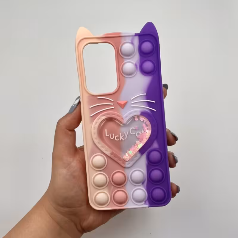 قاب گوشی Galaxy A33 5G سامسونگ سیلیکونی پاک کنی مدل گربه ای طرح کد 11012