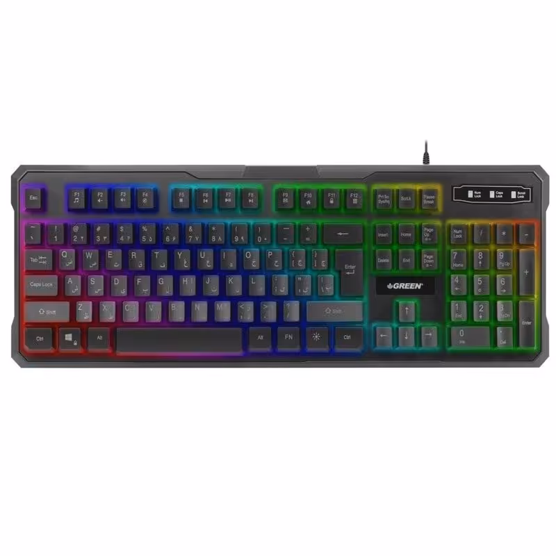 کیبورد مخصوص بازی گرین مدل  Green RGB Backlight Gaming Keyboard GK601-RGB