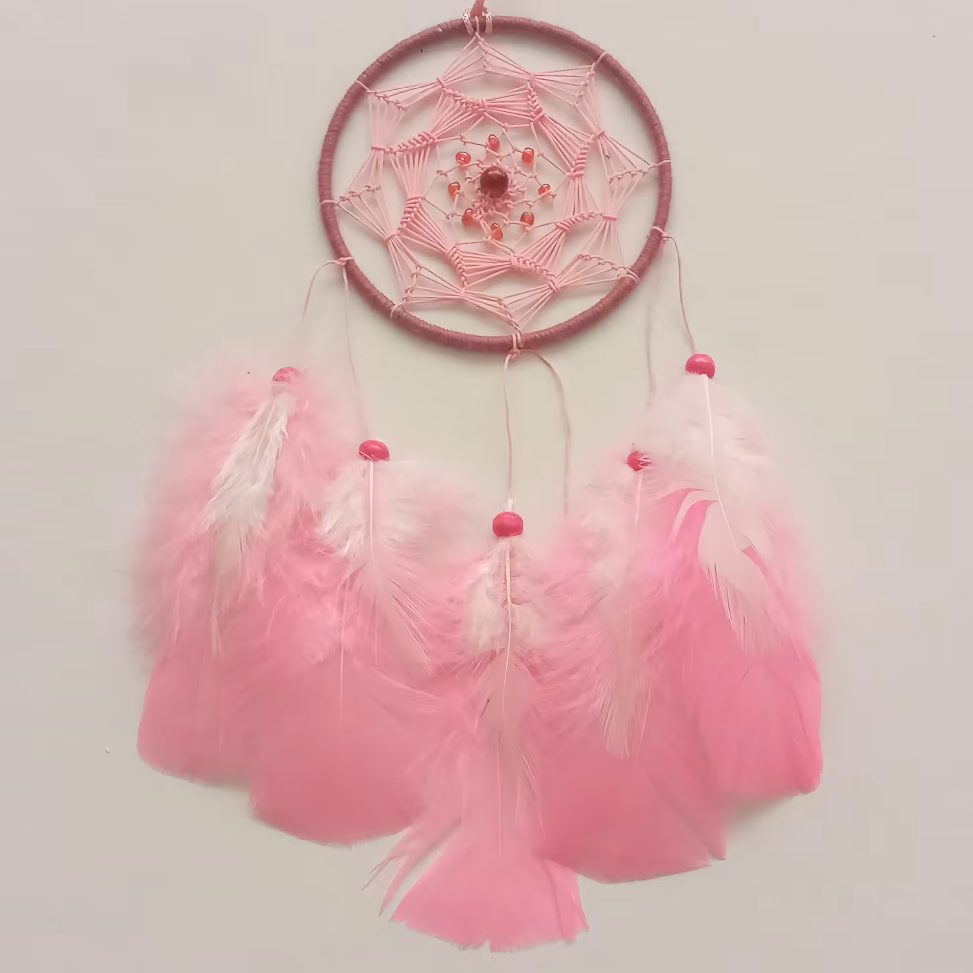 دریمکچر دیوارکوب یا آویز ماشین صورتی و سفید دخترانه قطر حلقه 10 سانت