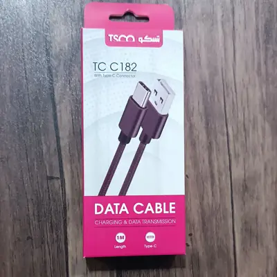 کابل شارژ  TC C182  تایپ سی تسکو type-c  یک متری مشکی 6ماه گارانتی توسن سیستم