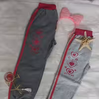 شلوار دخترانه توخز دار  در دورنگ و دوسایز