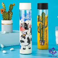 بطری آب استوانه ای بزرگ لیمون