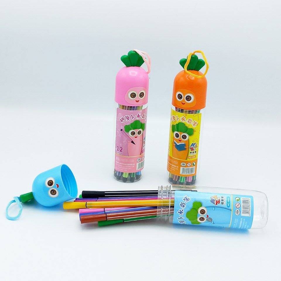 ماژیک رنگی 12 عددی استوانهای هویج