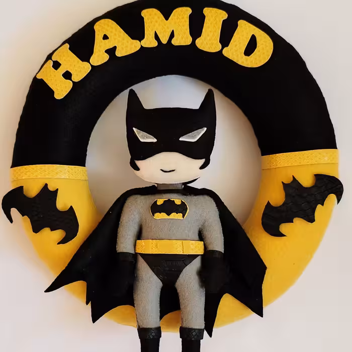 حلقه آویز  اسم دار پسرانه  نمدی مدل بَت من 