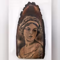 نقاشی سیاه قلم روی چوب وزن1کیلوابعاد20در40