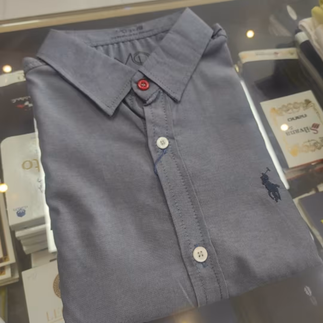 پیراهن مردانه جودون ساده آستین بلند طوسی پررنگ فقط دو ایکس لارج