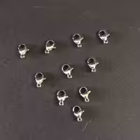 قفل طوطی استیل رنگ ثابت به همراه حلقه اتصال مجموعه 10 عددی 