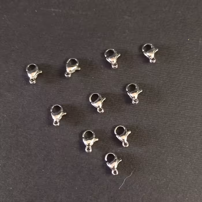 قفل طوطی استیل رنگ ثابت به همراه حلقه اتصال مجموعه 10 عددی 