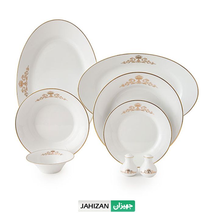 سرویس چینی زرین 35پارچه کوئین طلایی سری شهرزاد