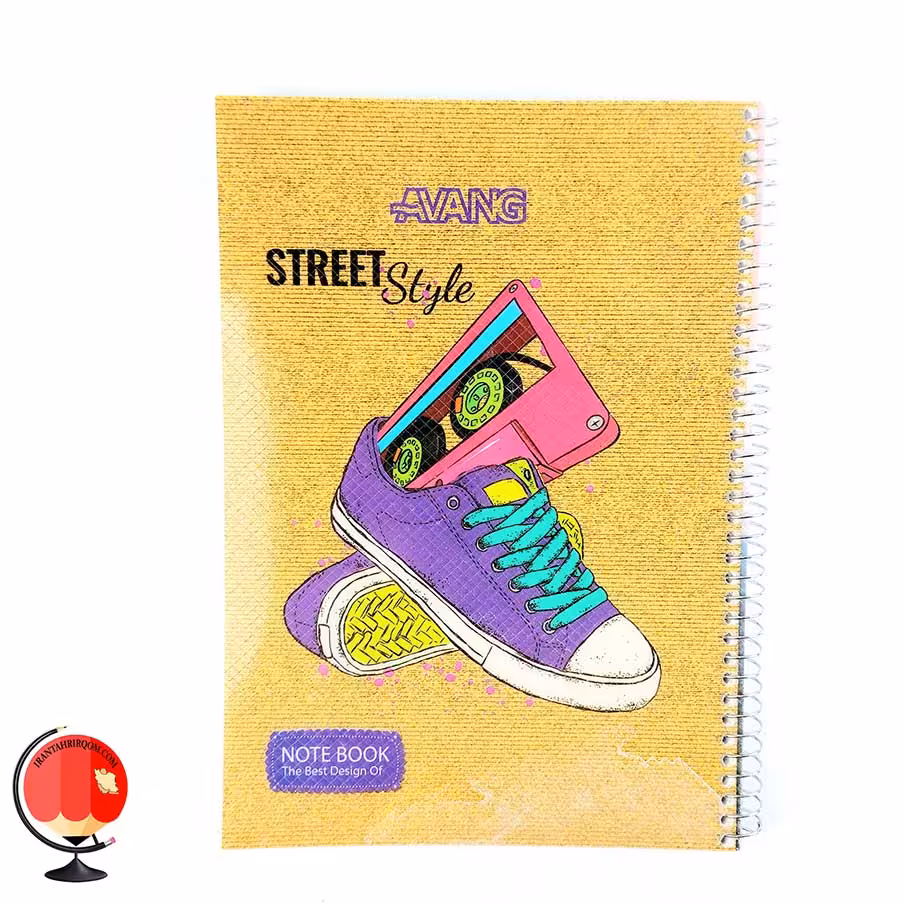 دفتر زبان سیمی چهار خط 50 برگ برند آونگ طرح کتونی