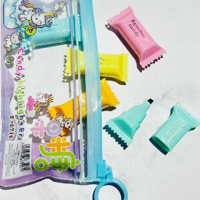 ماژیک  علامت زن فانتزی هایلایتر شکلات رنگی 6 عددی لوازم تحریر وارداتی باکیفیت