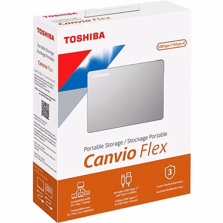 هارد اکسترنال توشیبا مدل Canvio Flex ظرفیت 2TBCanvio Flex 2TB Portable External Hard Drive