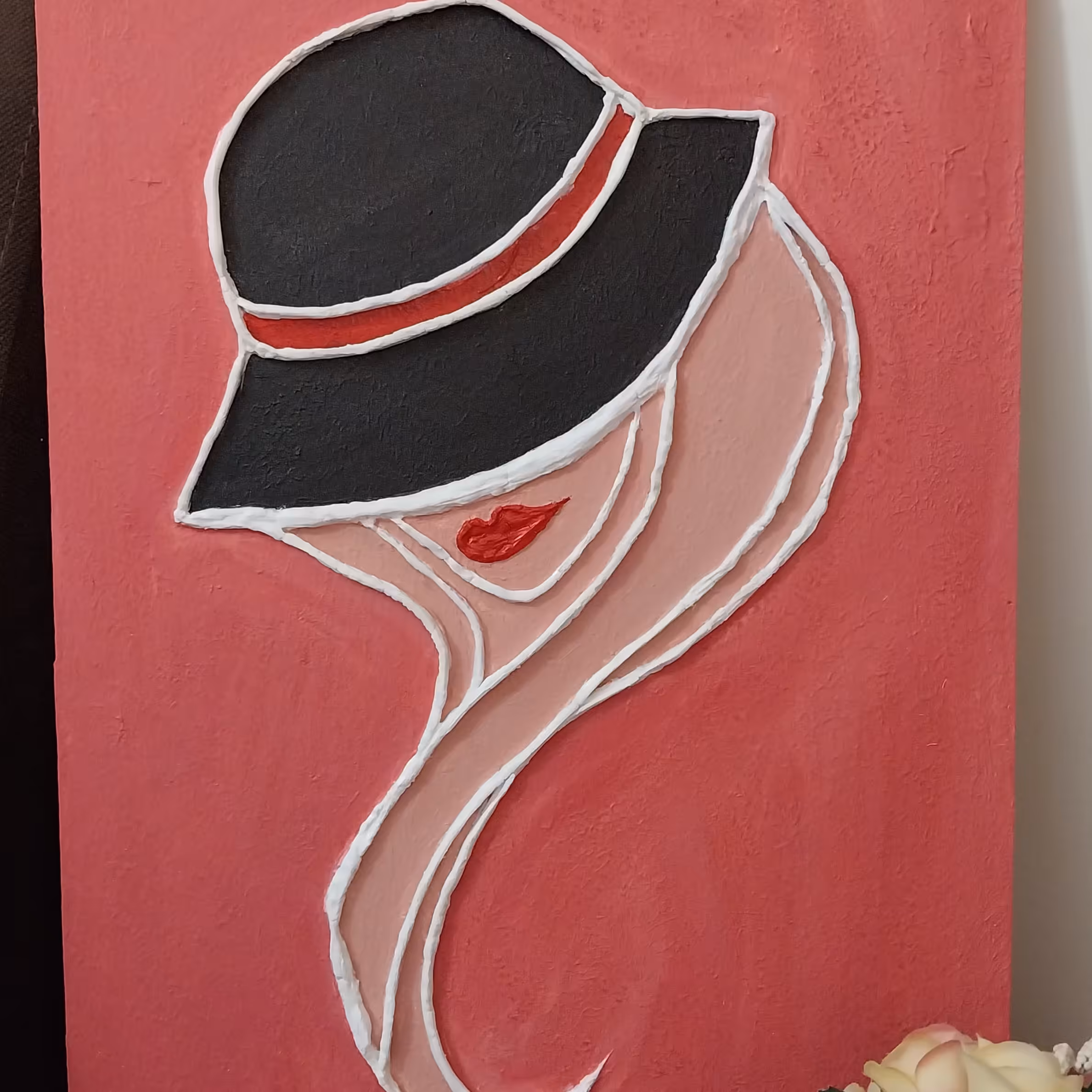 تابلو دکوراتیو برجسته . طرح صورت فانتزی .