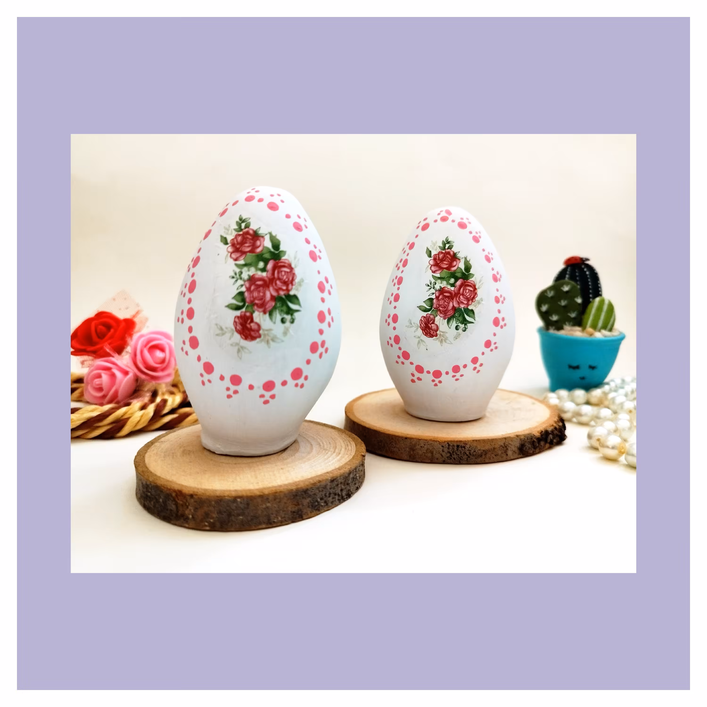 تخم مرغ سفالی با ترنسفر  و نقطه کوبی شده مخصوص عید نوروز  با ارسال رایگان 