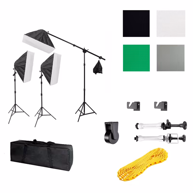 کیت سه شاخه نور 12 لامپ همراه با بریل زنجیری تک محوره