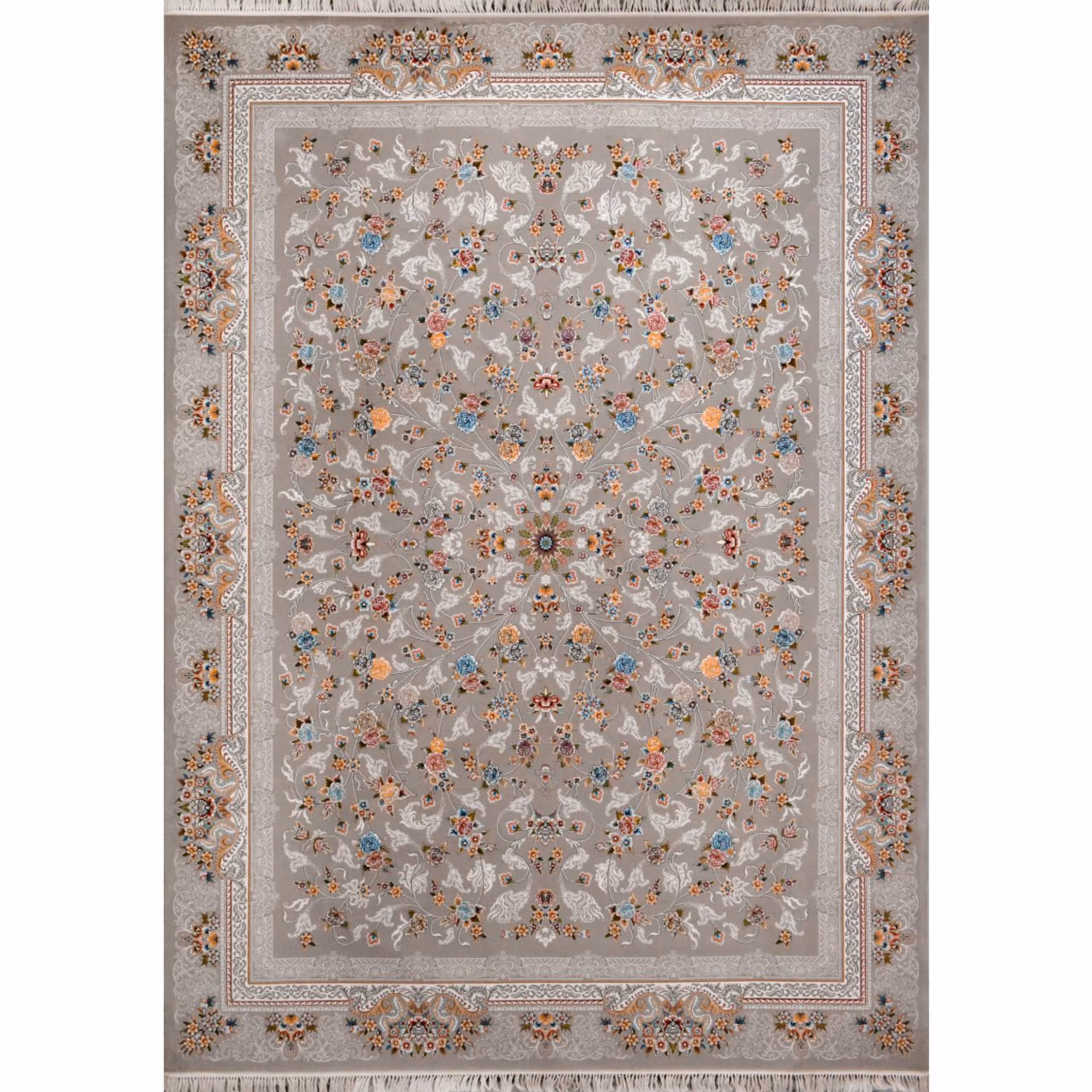 فرش ماشینی افرند 700 شانه زمینه فیلی کد 7768 (دوازده متری)