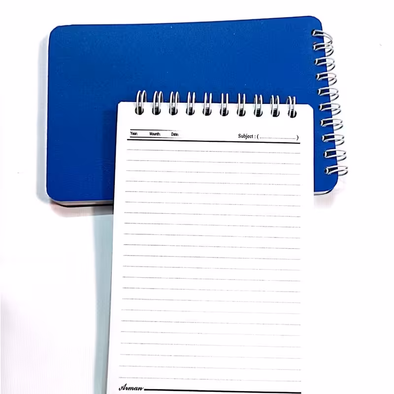 فروش ویژه دفتر چه یادداشت  فنر دار رنگ ابی