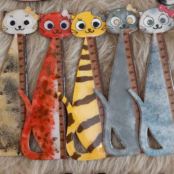 خط کش چوبی فانتزی دستساز کار شده با رزین در اندازه های 20 و 15 سانت