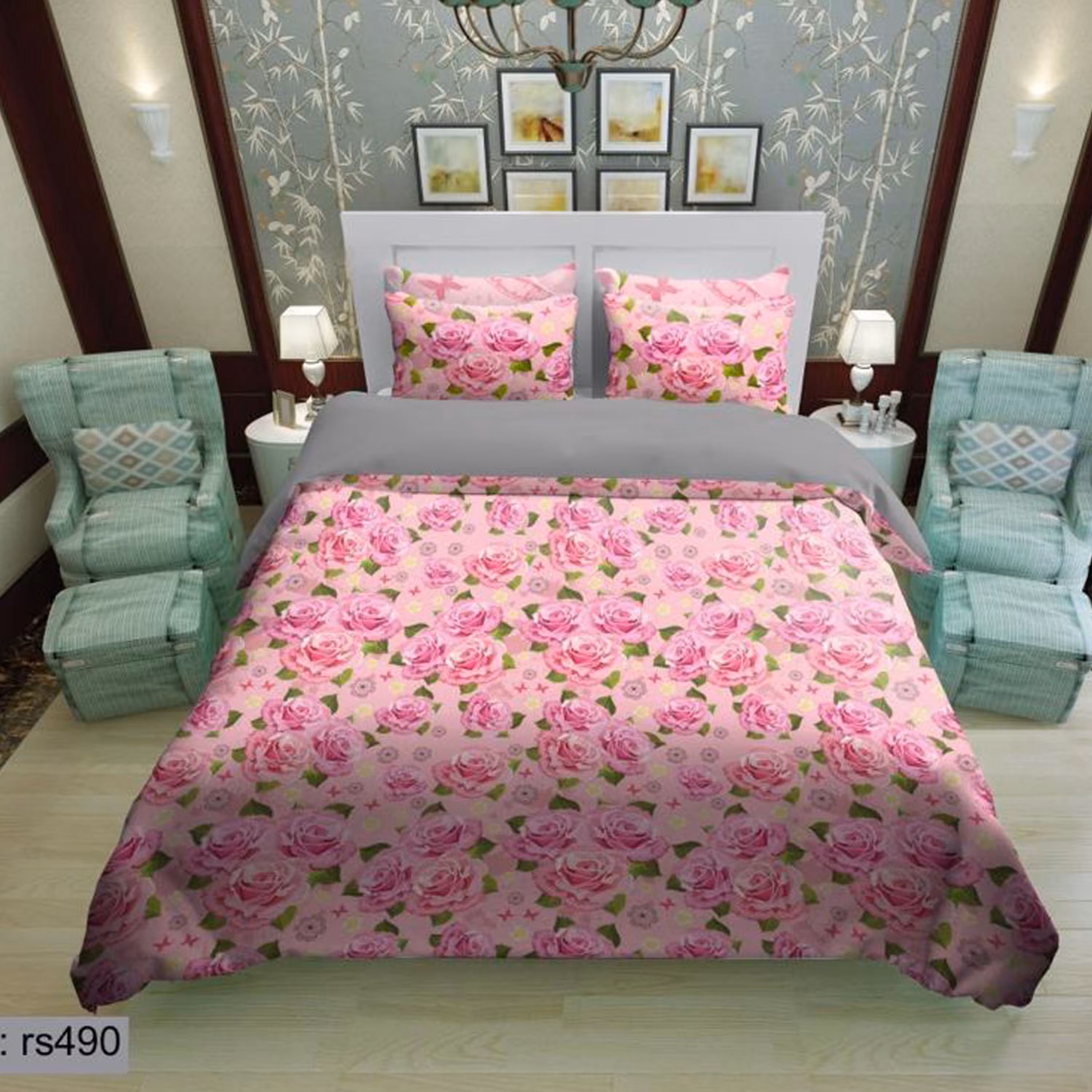 سرویس روتختی 2 نفره تنسل چاپی برندترک لند(Turk Land) rs 490