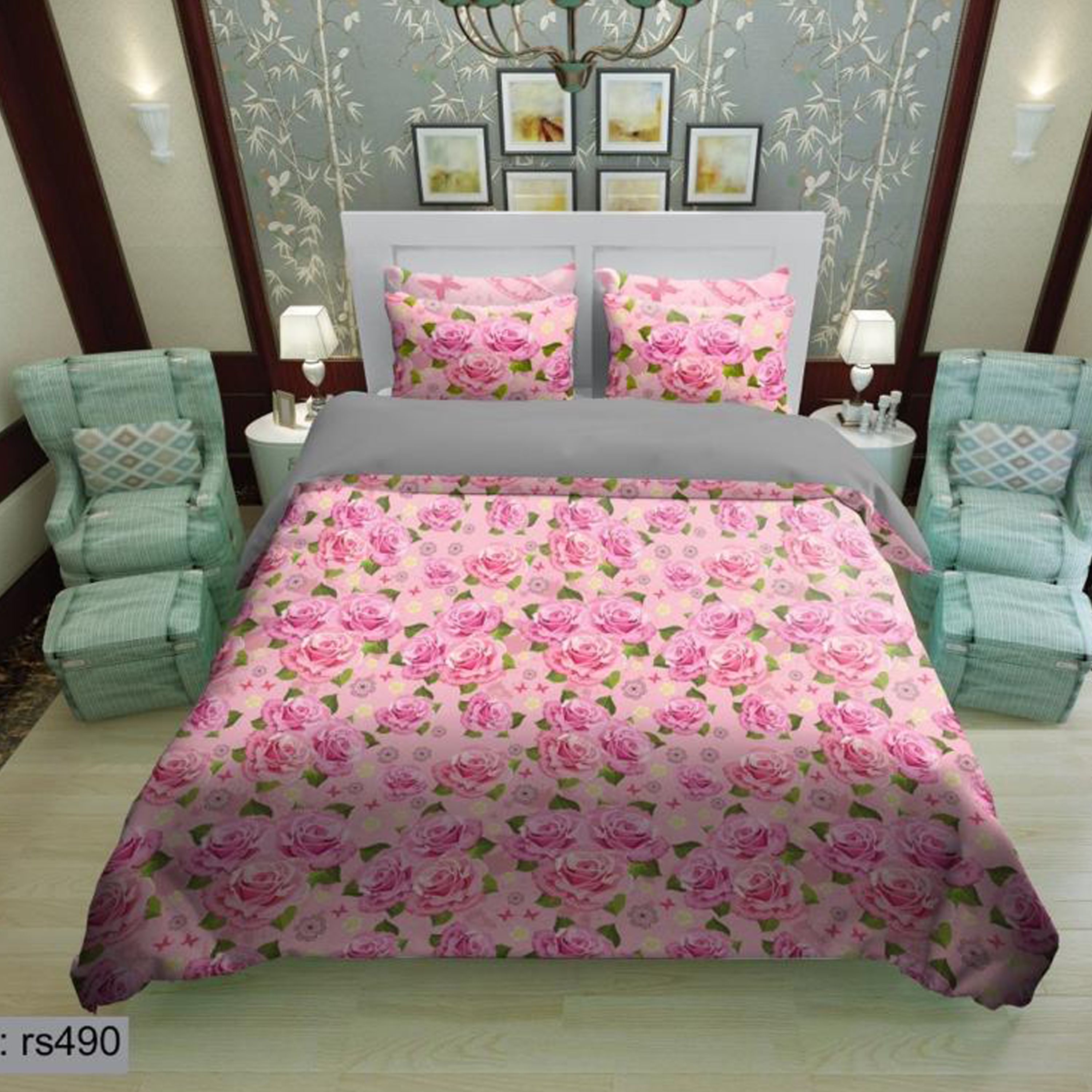 سرویس روتختی 2 نفره تنسل چاپی برندترک لند(Turk Land) rs 490