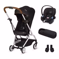 کالسکه سایبکس کابین سایز ایزی اس تویست با کریر ایتون 5 و گارد محافظ کالسکه و اداپتور نصب کریر برروی کالسکه رنگ مشکی cybex  eesy s twist/black