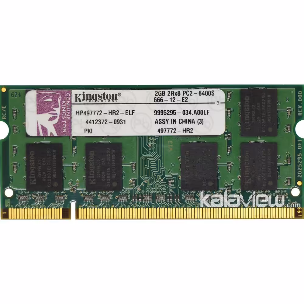 رم لپ تاپ کینگستون 2GB مدل DDR2 باس 800MHZ-6400 چین HP497772-HR2-ELF تایمینگ CL6