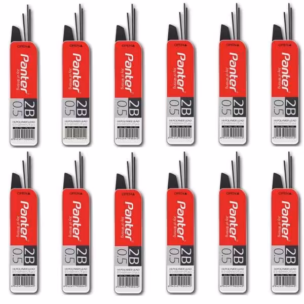 نوک مداد نوکی 0.5 میلی متری پنتر مدل Highpolymer 2B بسته 12 عددی