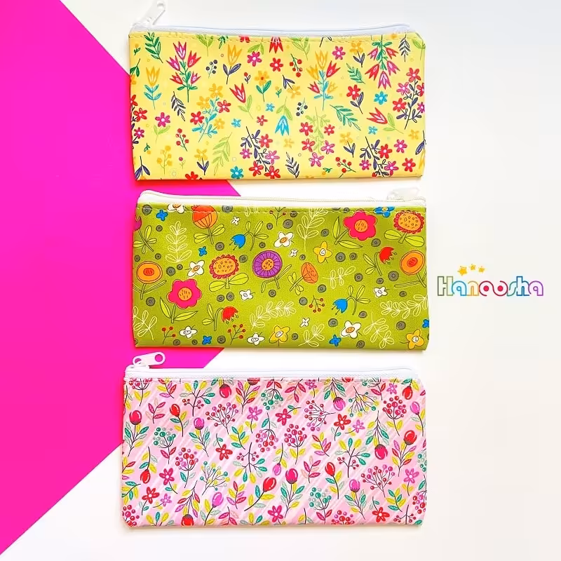 جامدادی فانتزی گل گلی انجل چرمی کد 03