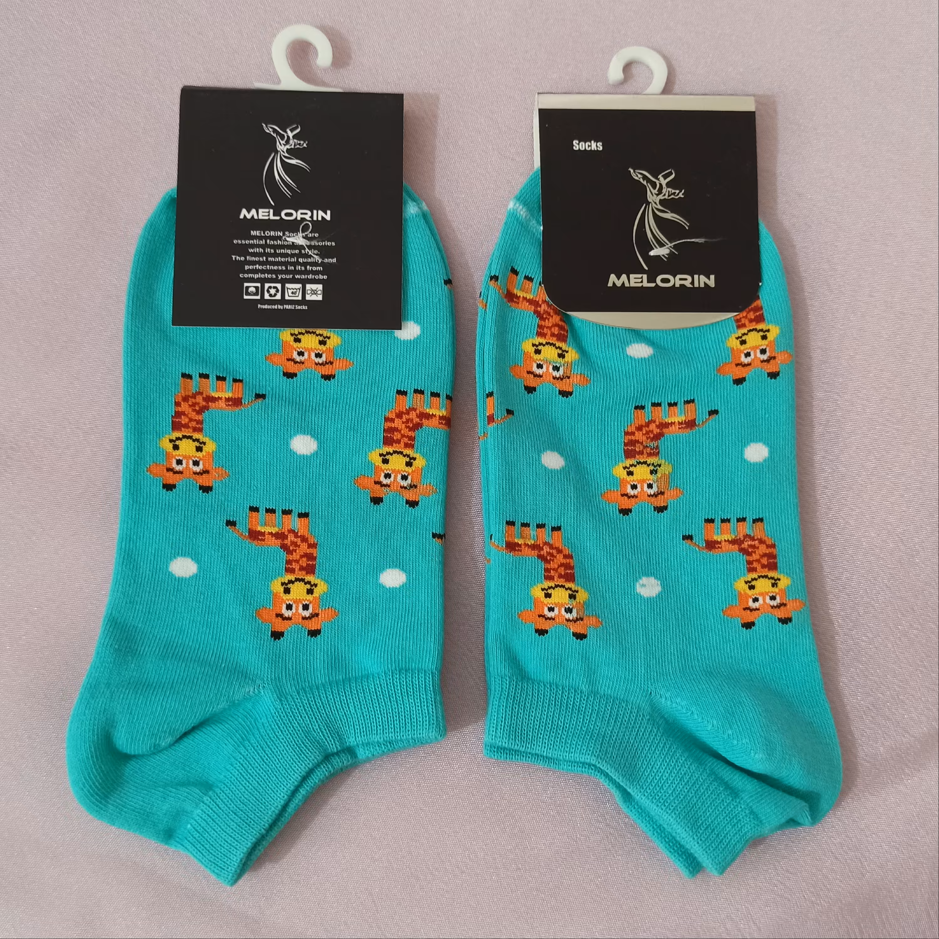 جوراب مچی طرح زرافه نخ پنبه