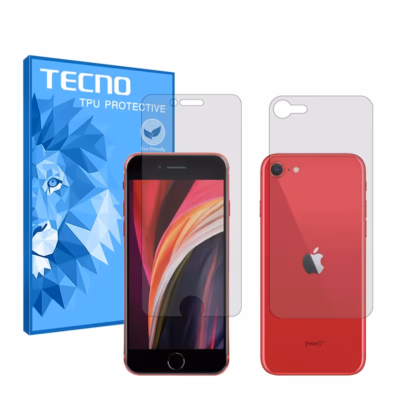 گلس صفحه نمایش و پشت گوشی اپل iPhone SE 2020 مدل هیدروژلی شفاف برند تکنو کد SS