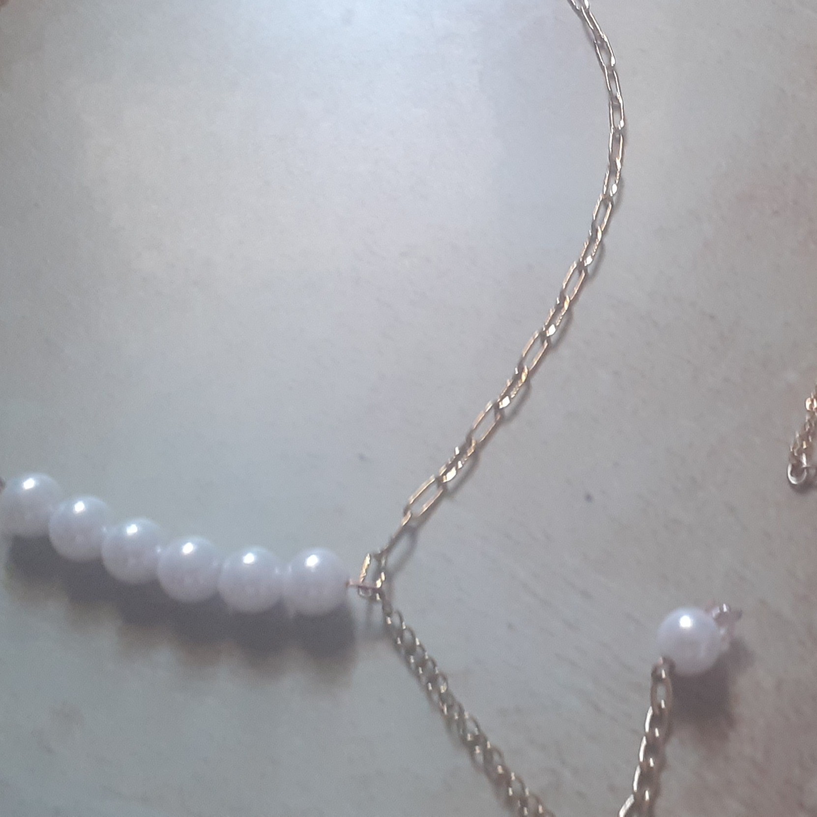 نیم ست زنجیربامروارید طرح در