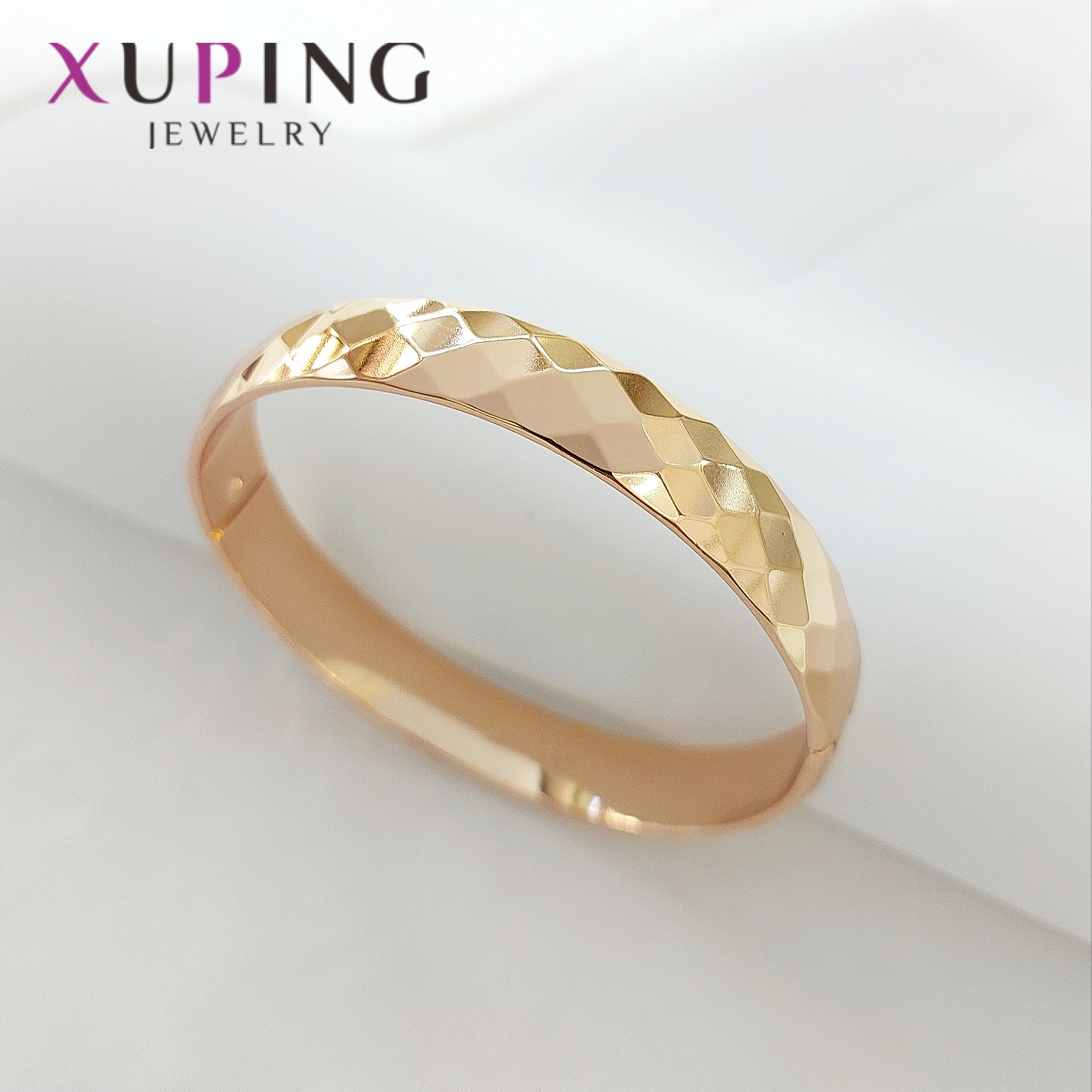 دستبند النگویی طرح طلای مارک ژوپینگ آینه ای با ثبات رنگ عالی 