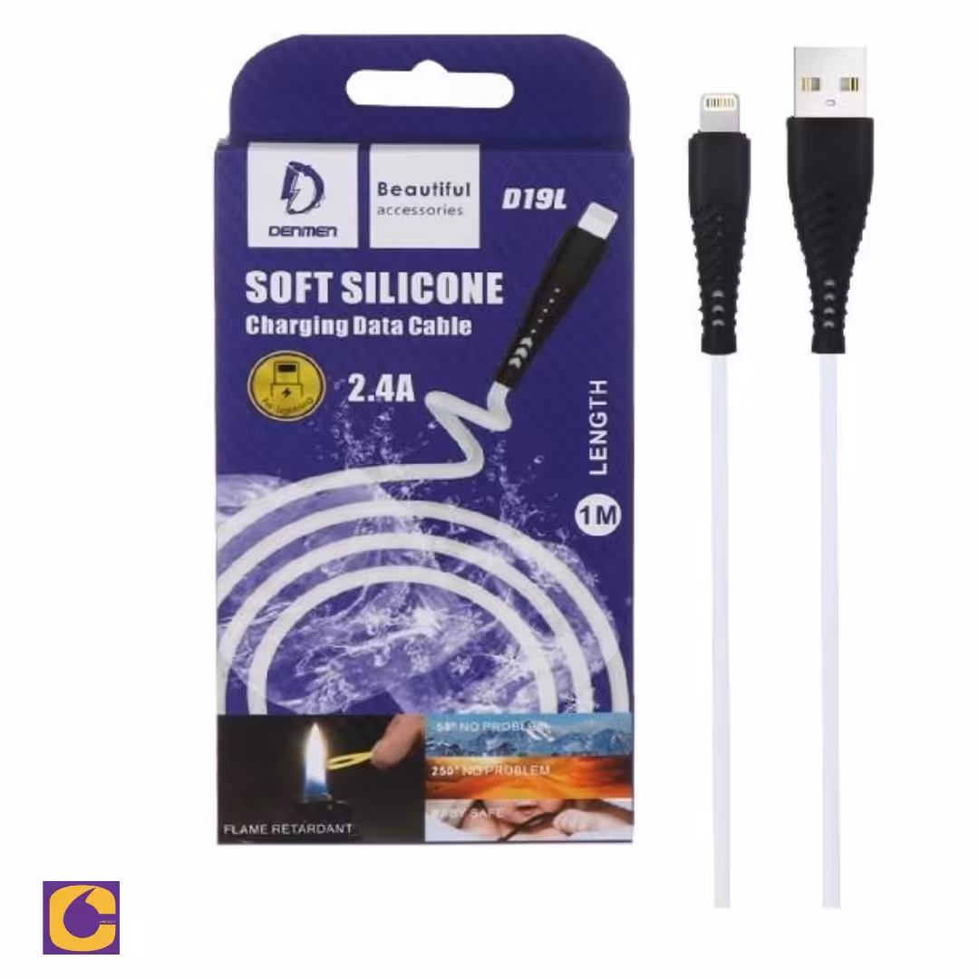 کابل شارژ  آیفون (lightning) Denmen مدل  D19L  (1متر)