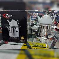 کتری و قوری استیل سفید مدل گلابی برند راد 