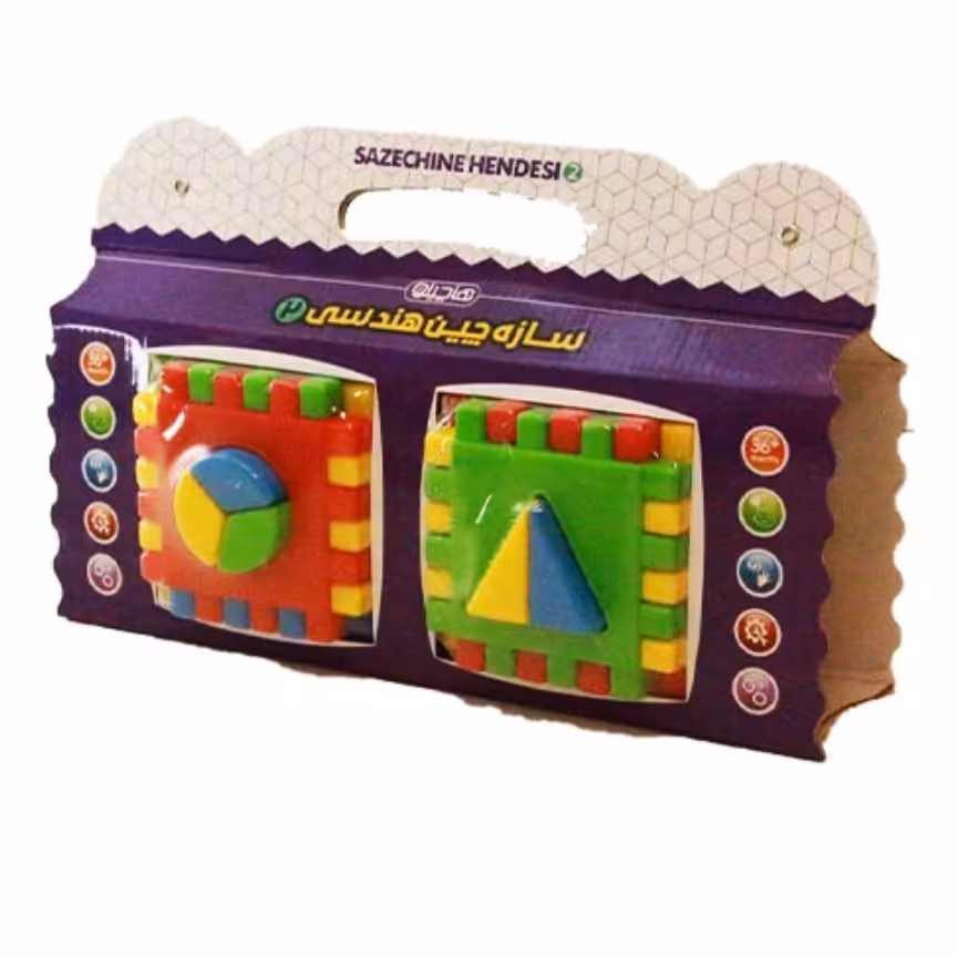 بازی فکری سازه چین هندسی 2 تایی کاوردار

