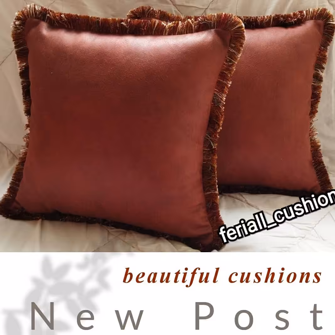 کاور کوسن چرم 2 عدد