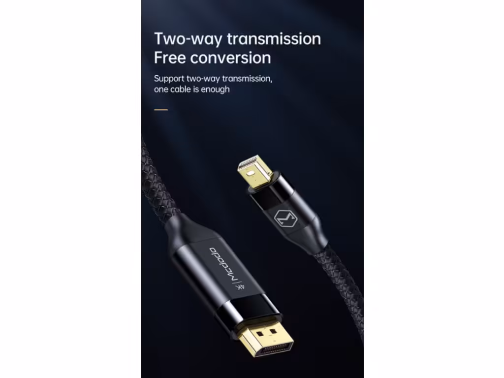 کابل DP به Mini DP مک دودو Mcdodo CA-8150 Mini DP to DP Cable با طول 2 متر