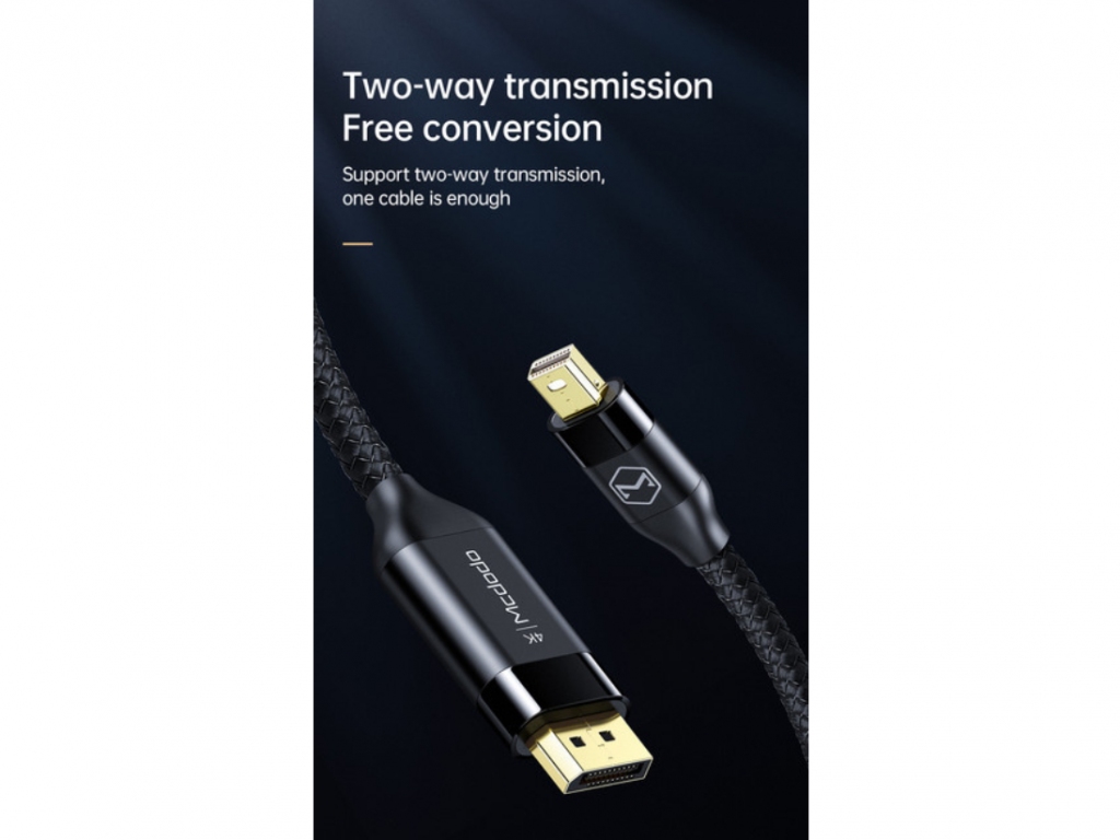 کابل DP به Mini DP مک دودو Mcdodo CA-8150 Mini DP to DP Cable با طول 2 متر