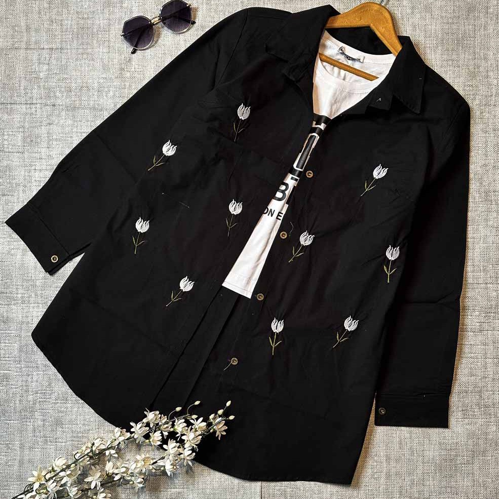 شومیز مانتویی لنین گلدوزی 