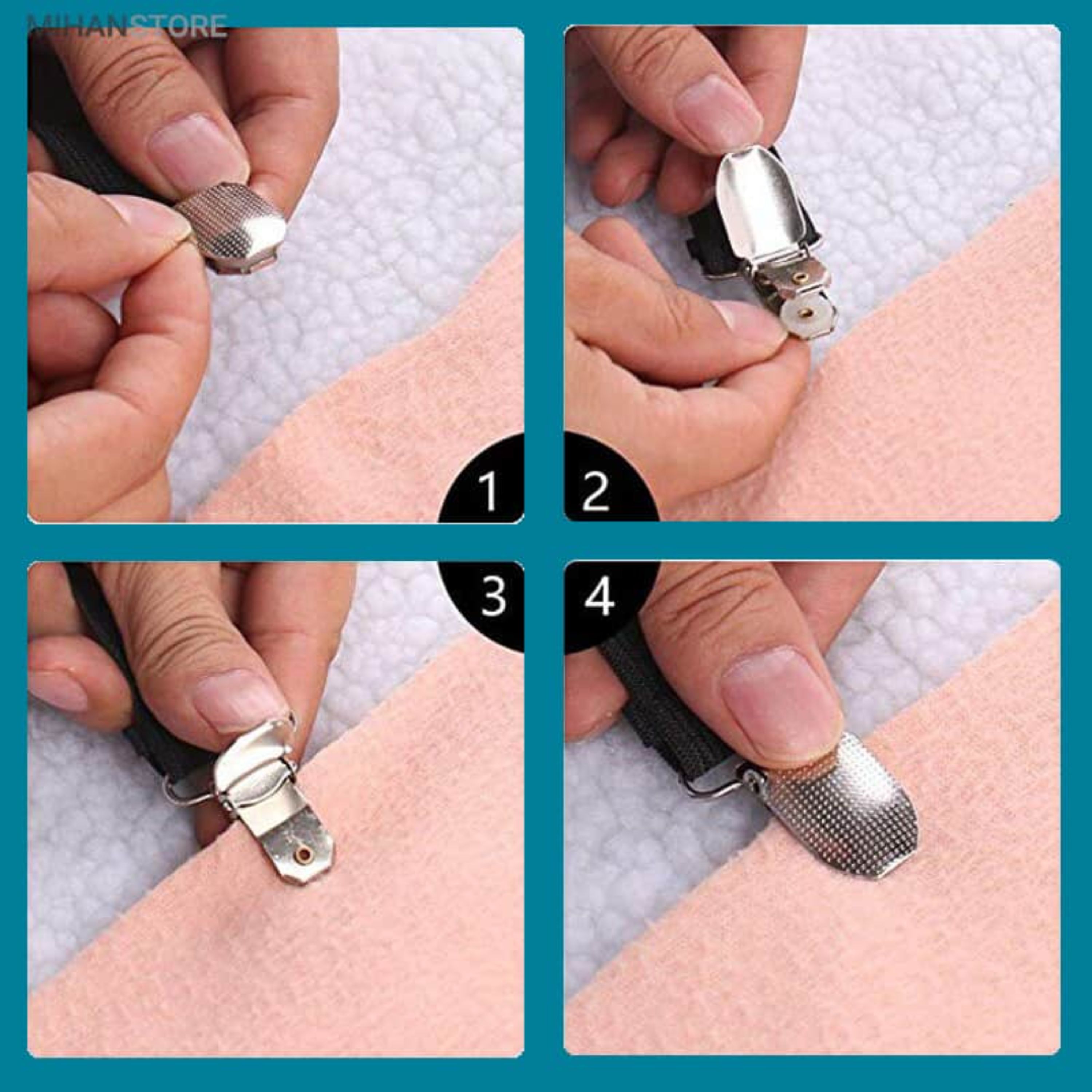 گیره نگهدارنده رو تختی 4 سر (پک 2عددی)(ارسال رایگان)